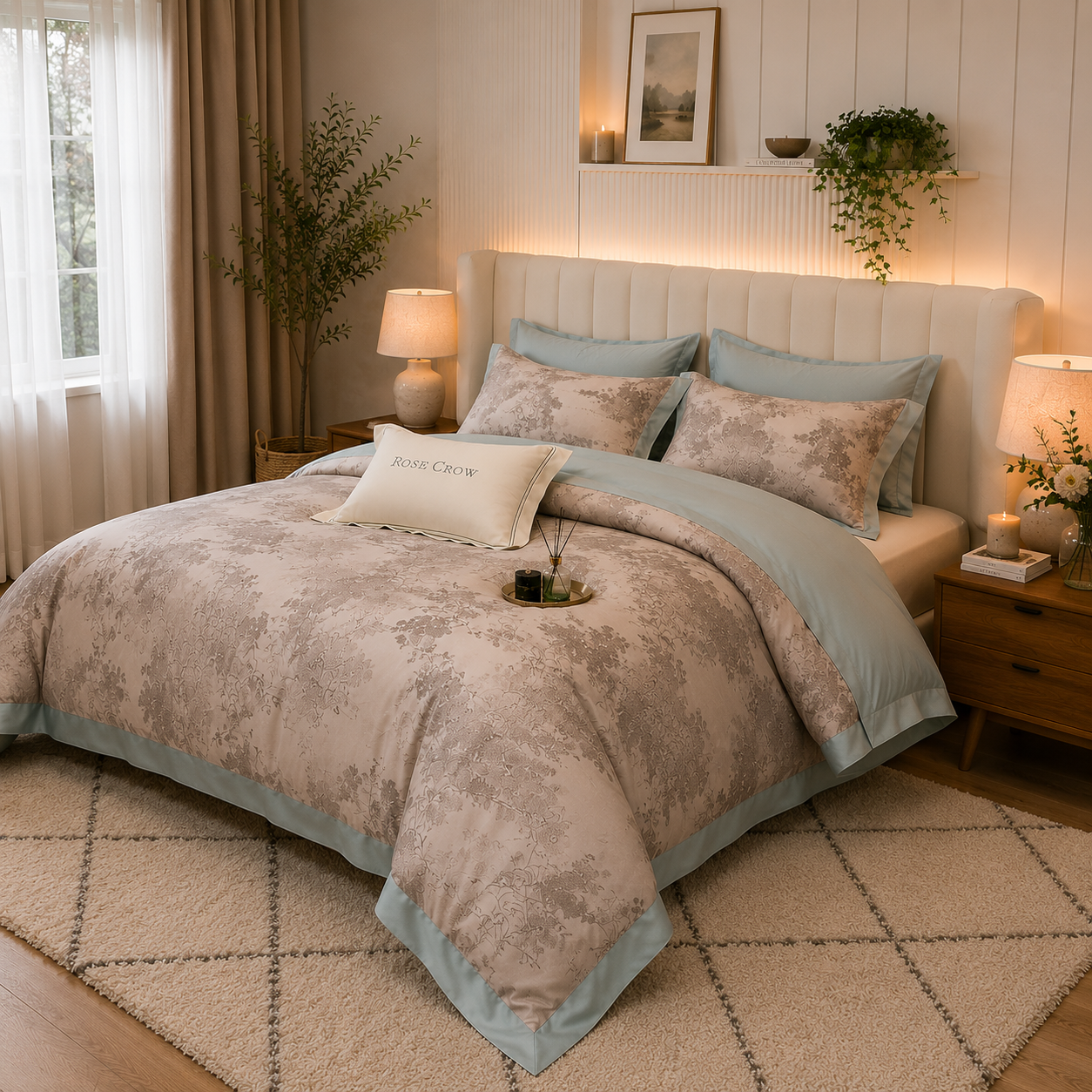 Luxury Floral - Rose Crown Bedding Set