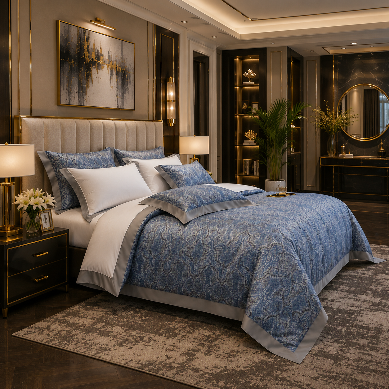 Oriental Vintage Exotic Bohemian - Azure Palace Bedding Set
