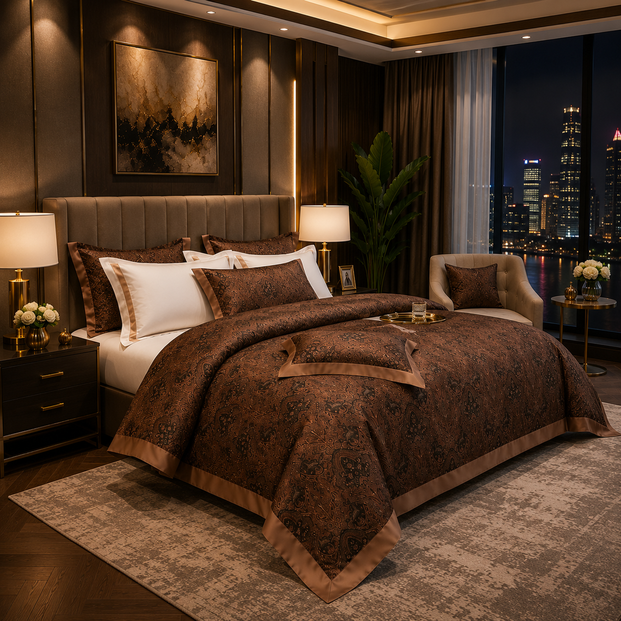 Oriental Vintage Exotic Bohemian - Imperial Mocha Bedding Set