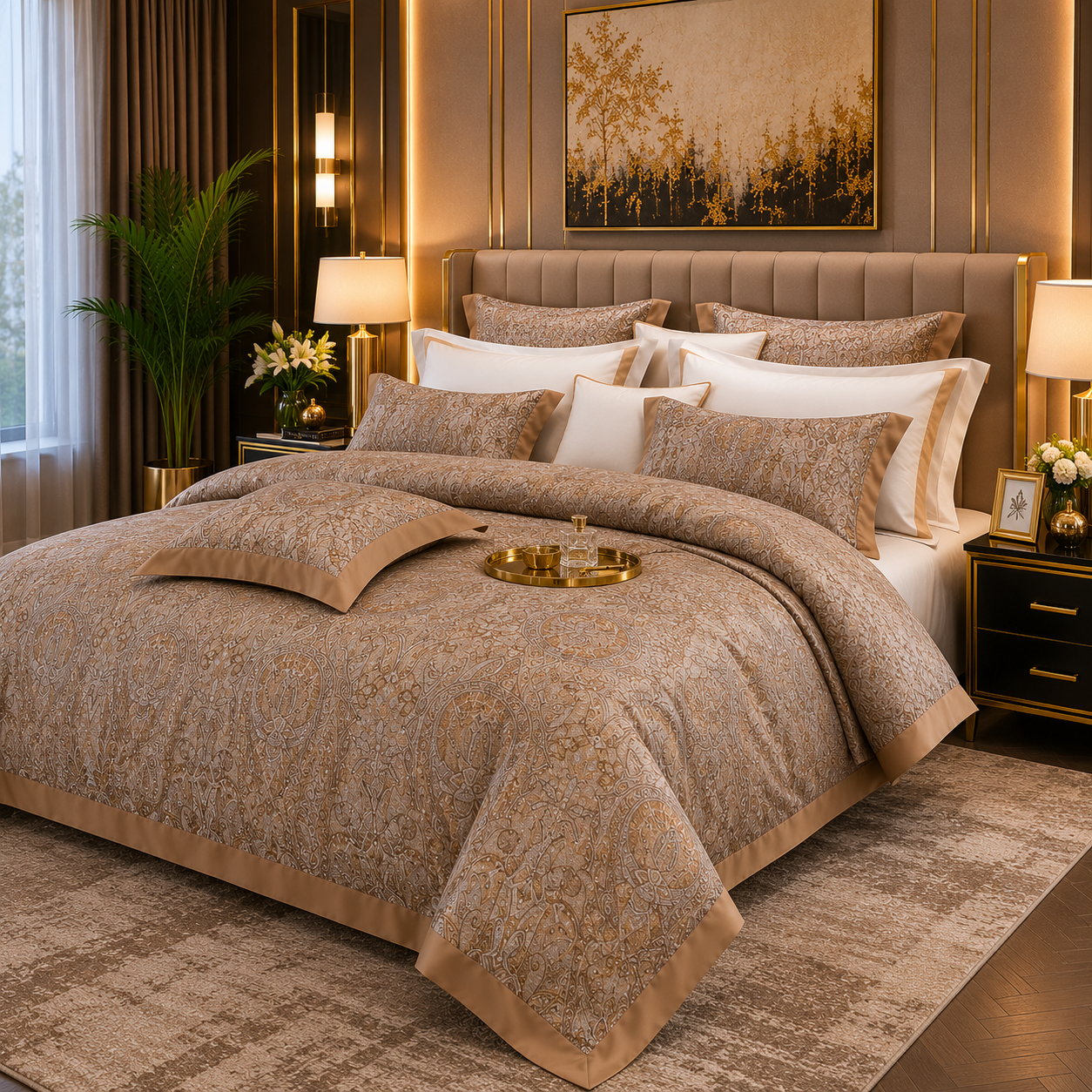 Oriental Vintage Exotic Bohemian - Champagne Royale Bedding Set