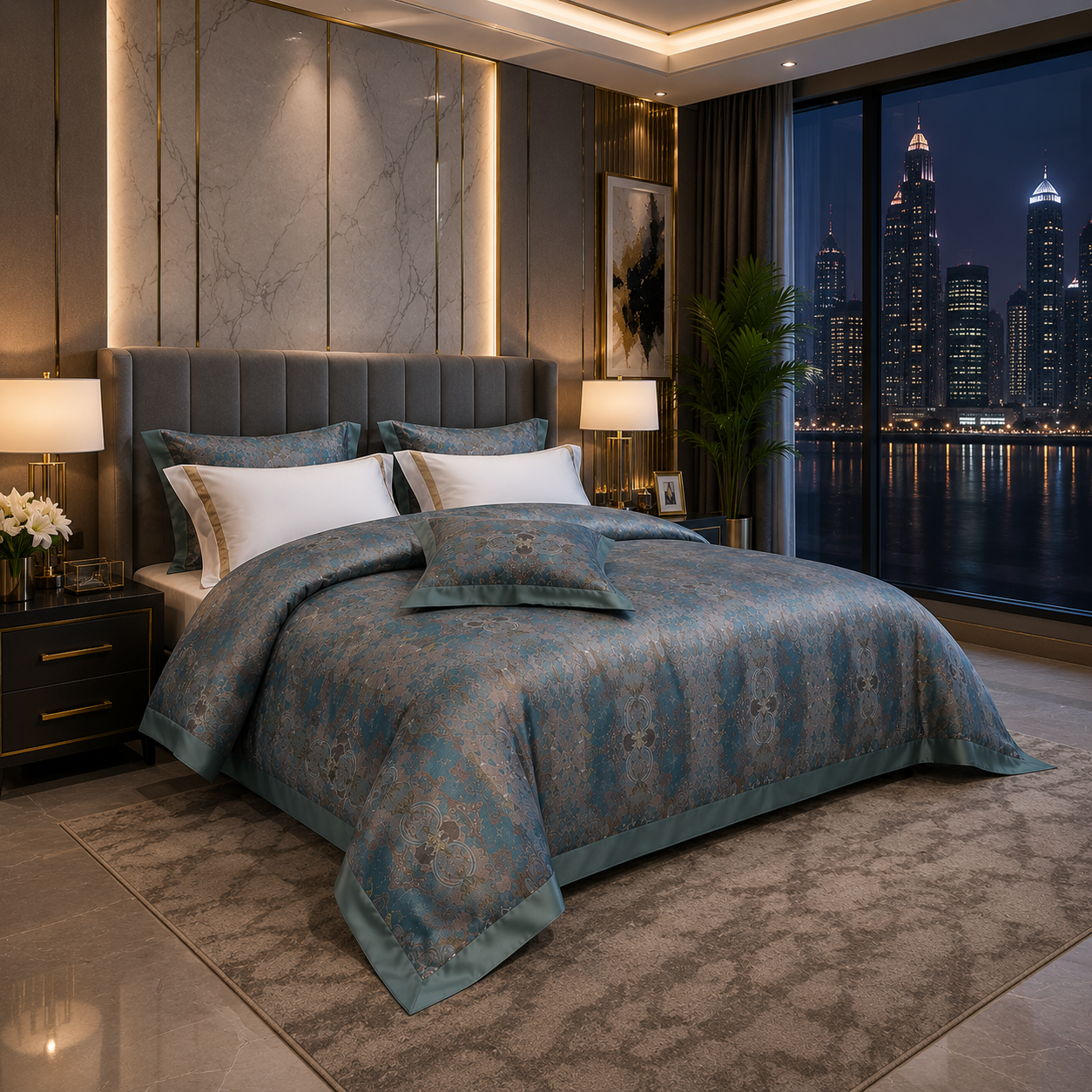Oriental Vintage Exotic Bohemian - Sapphire Palace Bedding Set