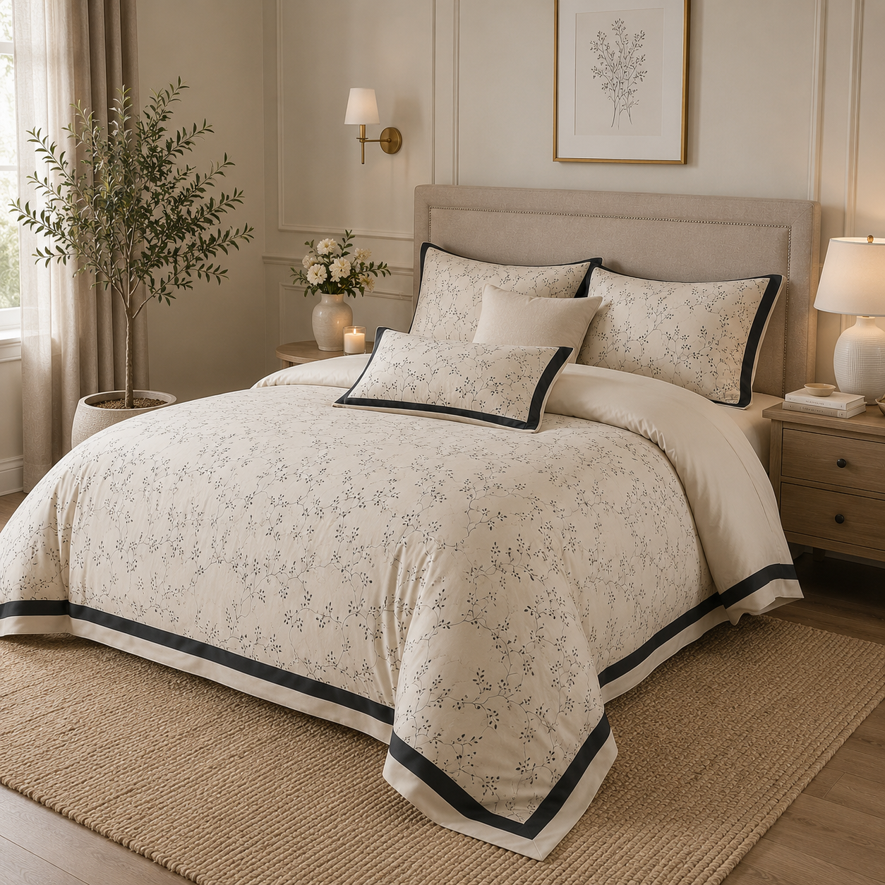 Cooling Eucalyptus Lyocell - French Garden Floral Print Bedding Set