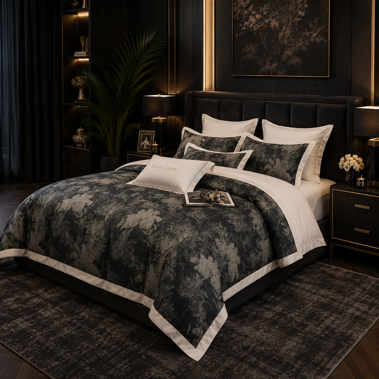 Luxury Floral - Midnight Botanical Bedding Set