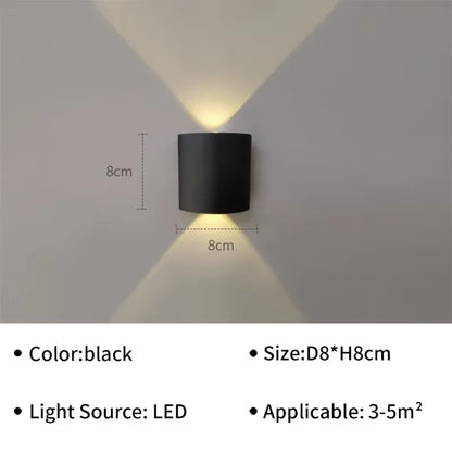 IP65 Waterproof Wall Lamp Modern LED Wall Lights for Outdoor Garden Sconce Living Room Background Decor Black Spotlight Lighting
