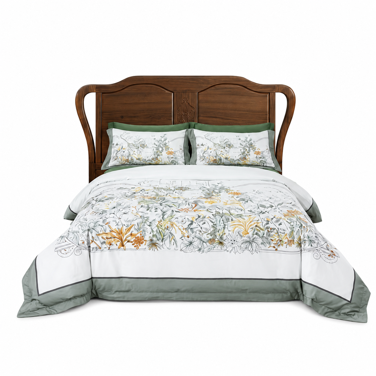 Artisan Design - Chinese Floral Asian Luxury Egyptian Cotton Bedding Set