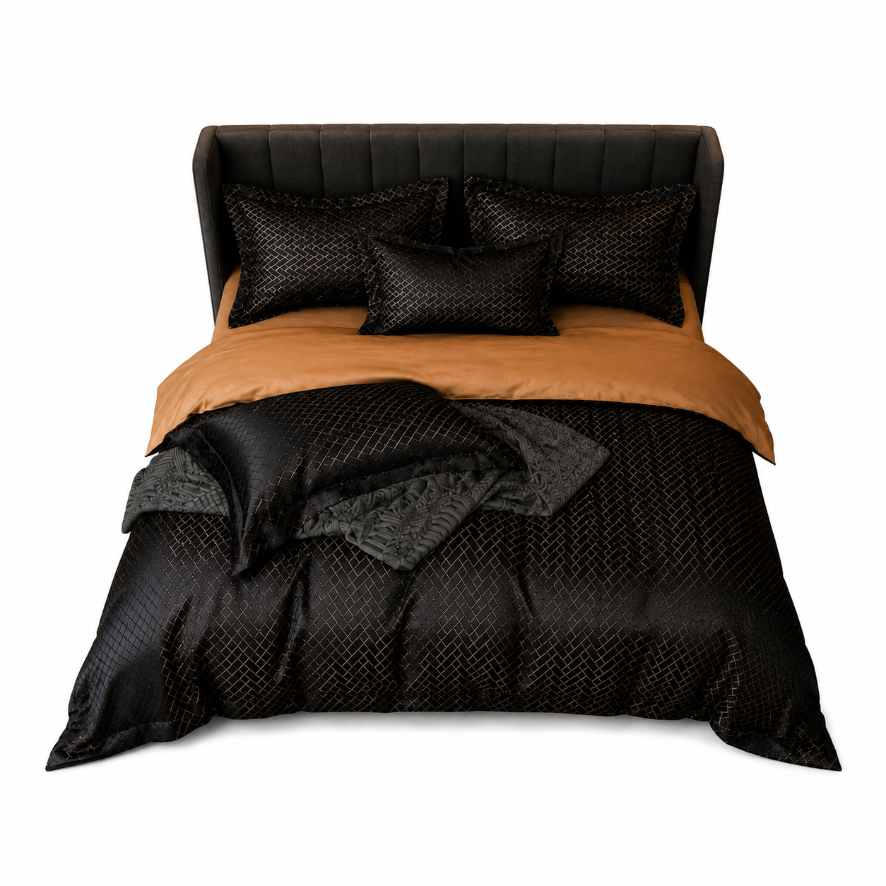 Prestige Platinum Hotel - Midnight Black Egyptian Cotton Bedding Set