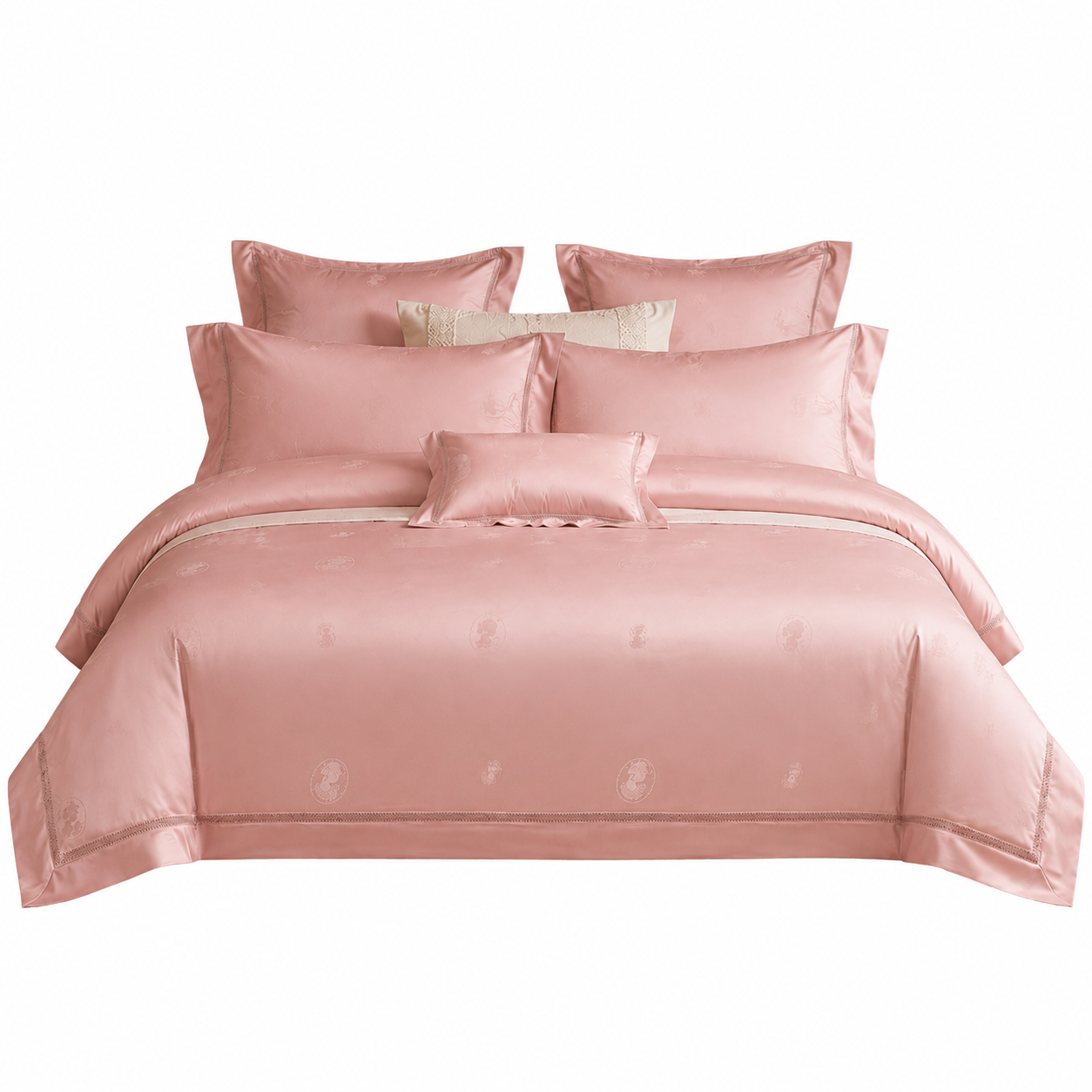 Scandinavian Luxe Jacquard - Blush Dream Egyptian Cotton Bedding Set