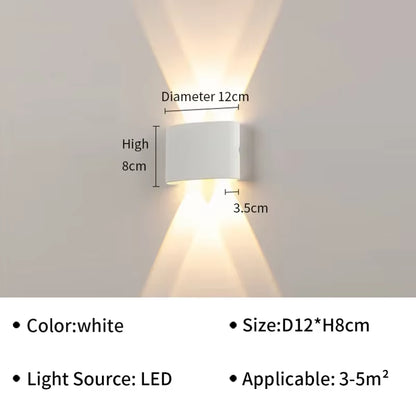 IP65 Waterproof Wall Lamp Modern LED Wall Lights for Outdoor Garden Sconce Living Room Background Decor Black Spotlight Lighting