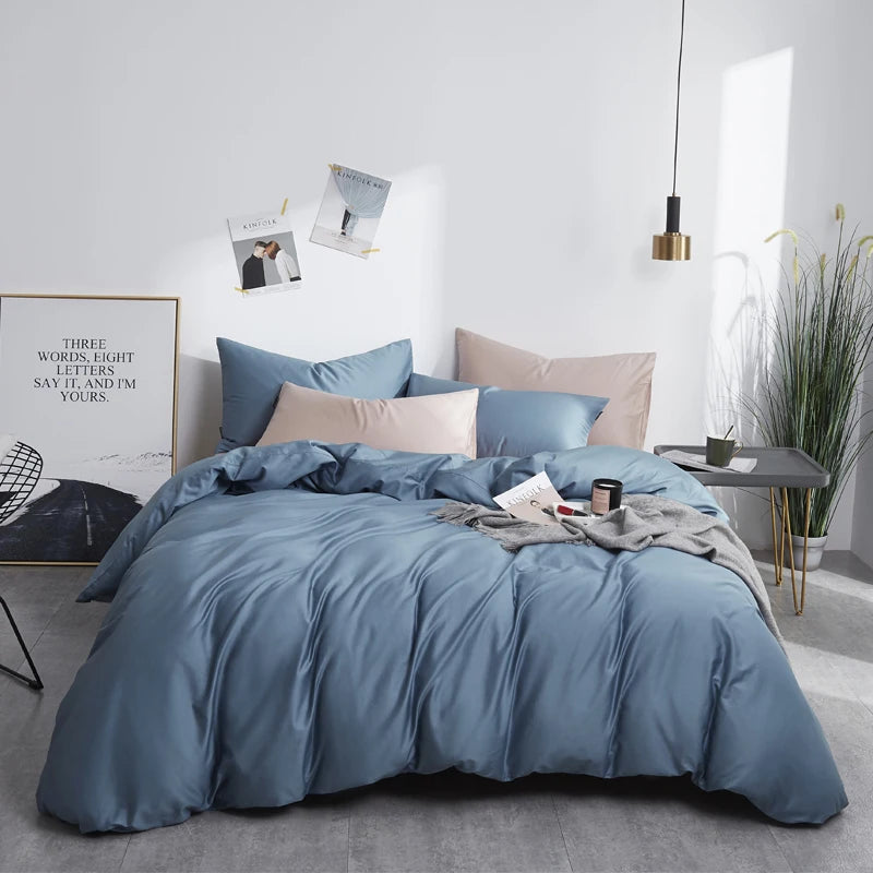 Silky Soft Pure Egyptian Cotton Solid Color Bedding Set