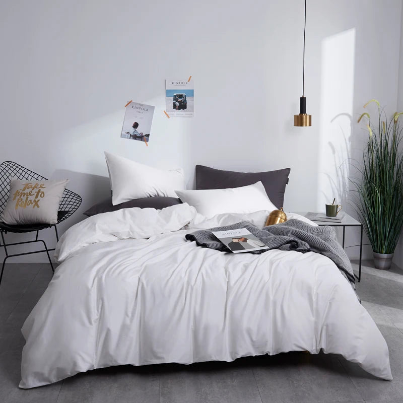 Silky Soft Pure Egyptian Cotton Solid Color Bedding Set