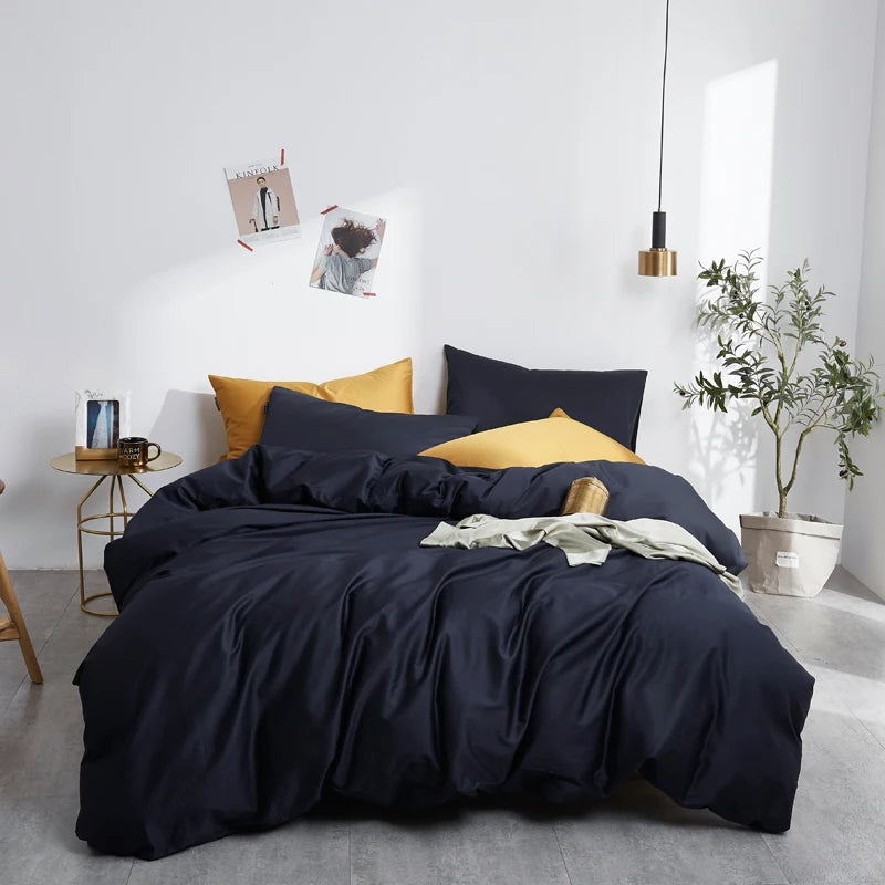 Silky Soft Pure Egyptian Cotton Solid Color Bedding Set