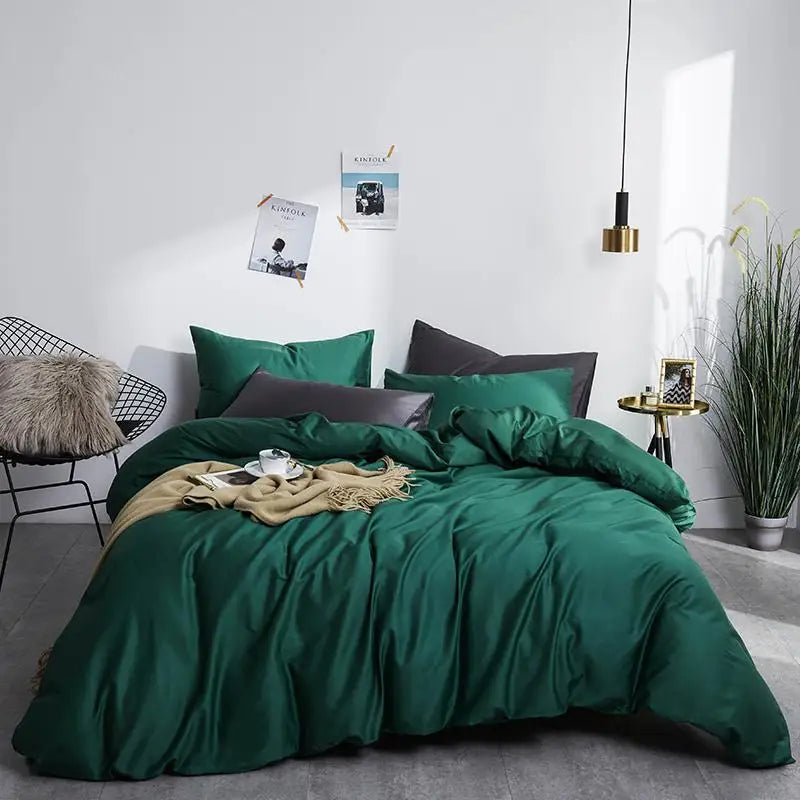 Silky Soft Pure Egyptian Cotton Solid Color Bedding Set