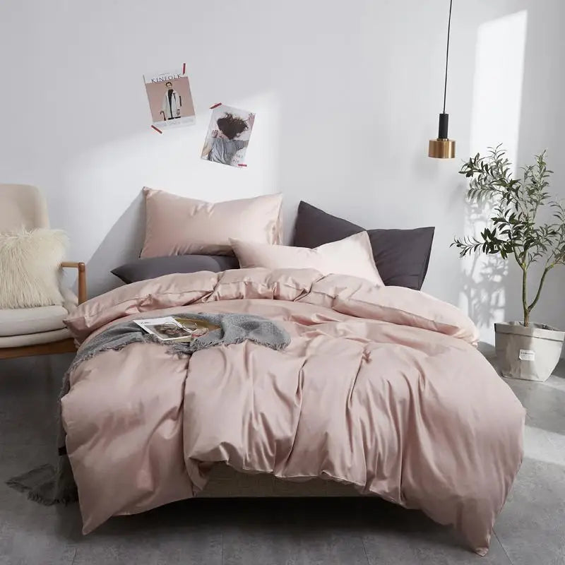Silky Soft Pure Egyptian Cotton Solid Color Bedding Set
