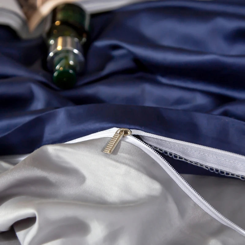 Elegant Two-Tone Egyptian Cotton Bedding Set
