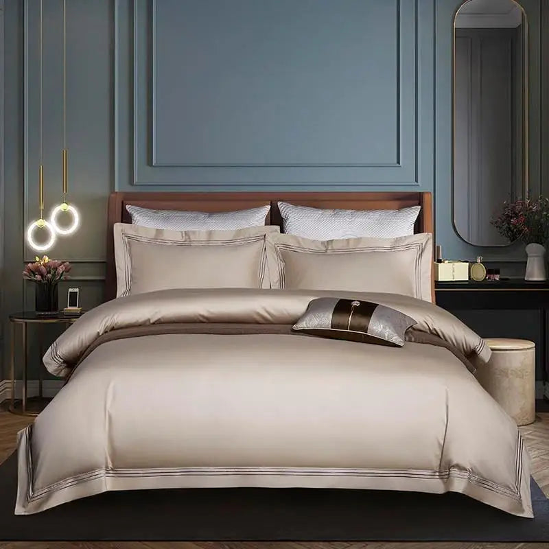 Embroidered Egyptian Cotton Bedding Set