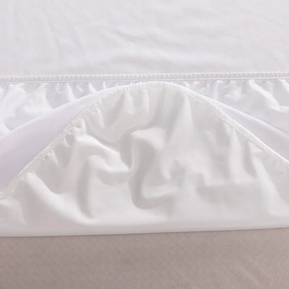 White 100% Waterproof Mattress Cover Smooth Polyester Mattress Cover Protector Antibacterial Bed Cover Bed Linen