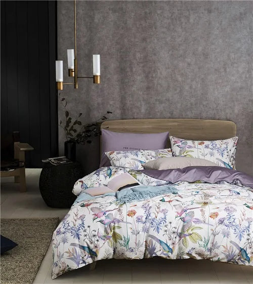 Bright Flamingo Leaf Egyptian Cotton Bedding Set