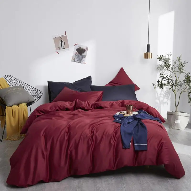 Silky Soft Pure Egyptian Cotton Solid Color Bedding Set