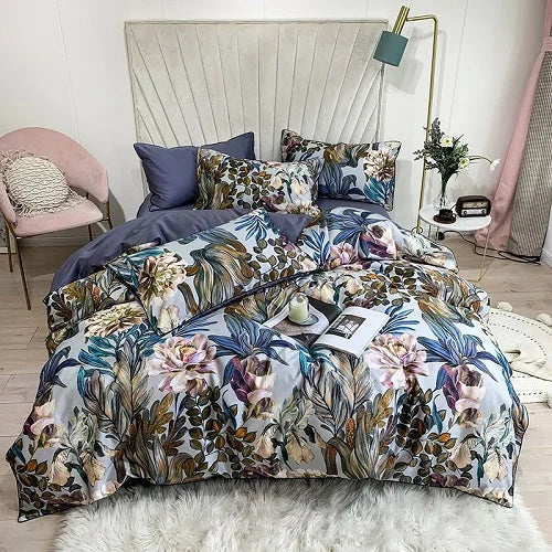 Bright Flamingo Leaf Egyptian Cotton Bedding Set