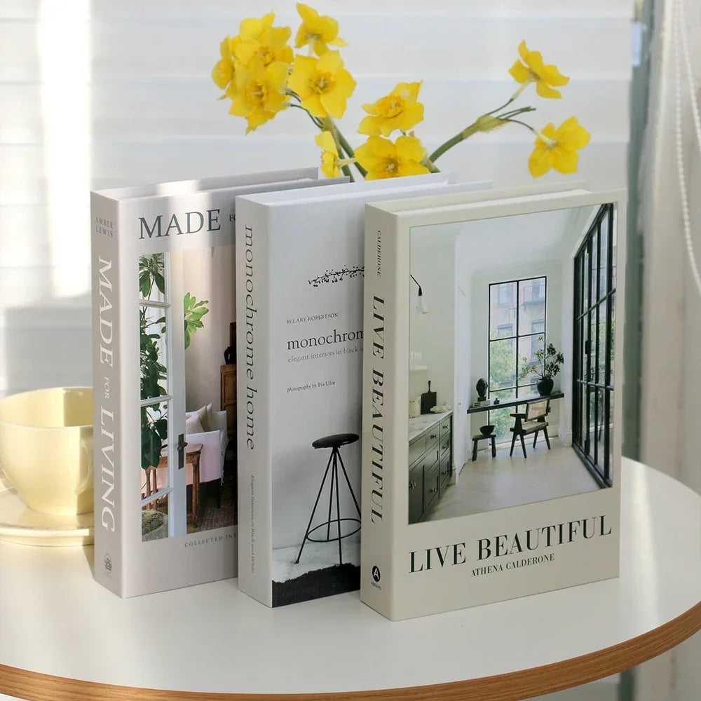 3Pcs/Set Fake Books Set for Decoration Coffee Table Ornaments Modern Home Decoration Luxury Faux Book Set London New York Paris