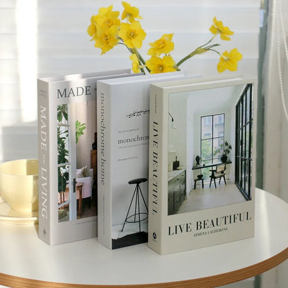 3Pcs/Set Fake Books Set for Decoration Coffee Table Ornaments Modern Home Decoration Luxury Faux Book Set London New York Paris