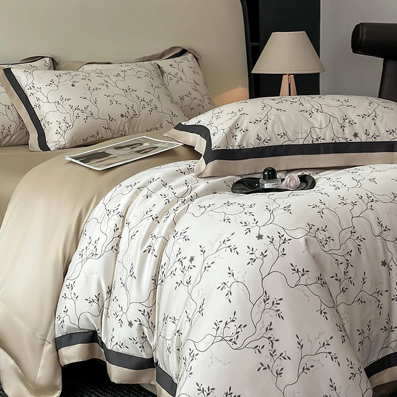 Cooling Eucalyptus Lyocell Bedding Set - Soft, Silky Floral Print