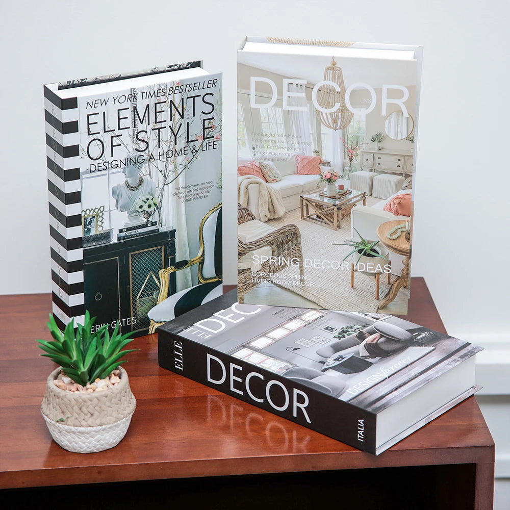 3Pcs/Set Fake Books Set for Decoration Coffee Table Ornaments Modern Home Decoration Luxury Faux Book Set London New York Paris