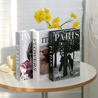 3Pcs/Set Fake Books Set for Decoration Coffee Table Ornaments Modern Home Decoration Luxury Faux Book Set London New York Paris