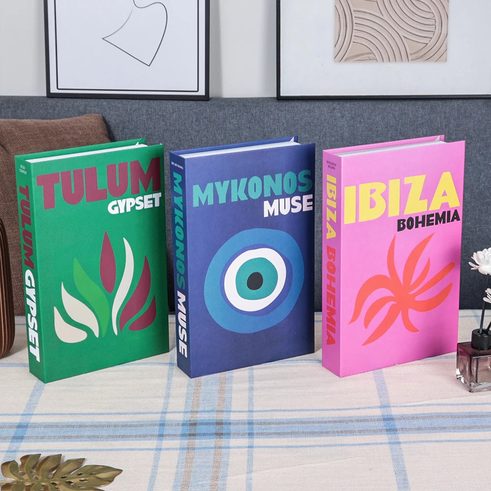 3Pcs/Set Fake Books Set for Decoration Coffee Table Ornaments Modern Home Decoration Luxury Faux Book Set London New York Paris