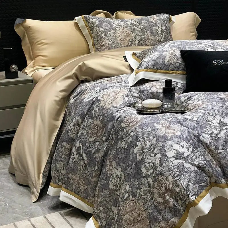 Premium Floral Long Staple Cotton Bedding Set