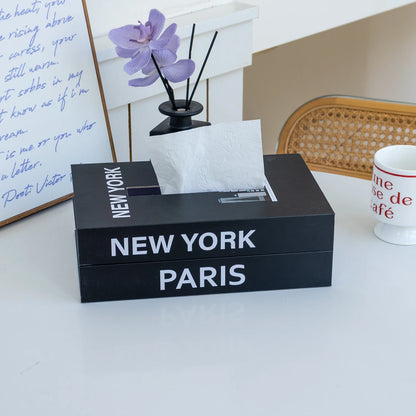 Luxury Book Style Tissue Box Napkin Holder Case Paper Box Container Fashion Hotel Storage Box Home Table Decoration Ornaments