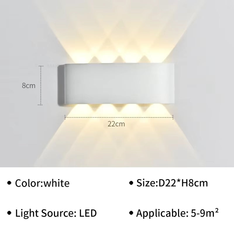 IP65 Waterproof Wall Lamp Modern LED Wall Lights for Outdoor Garden Sconce Living Room Background Decor Black Spotlight Lighting