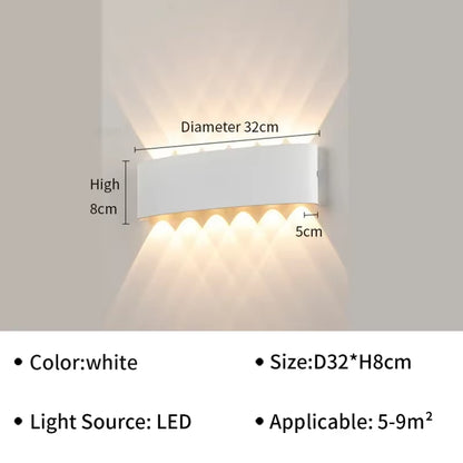 IP65 Waterproof Wall Lamp Modern LED Wall Lights for Outdoor Garden Sconce Living Room Background Decor Black Spotlight Lighting
