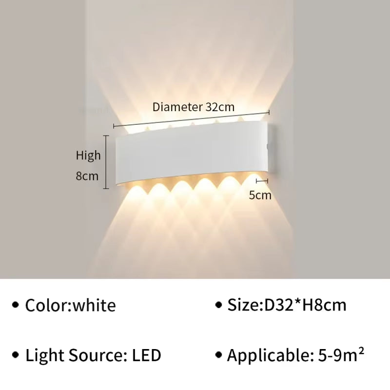 IP65 Waterproof Wall Lamp Modern LED Wall Lights for Outdoor Garden Sconce Living Room Background Decor Black Spotlight Lighting