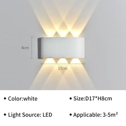 IP65 Waterproof Wall Lamp Modern LED Wall Lights for Outdoor Garden Sconce Living Room Background Decor Black Spotlight Lighting